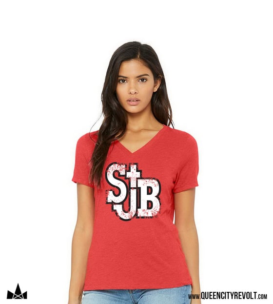 Image of St. Johns Women's Vneck Tee, Red