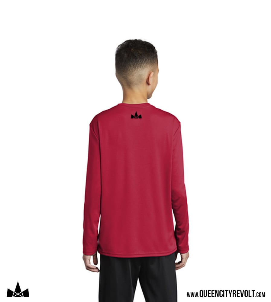 Image of St. Johns Youth Performance Longsleeve Tee, Red