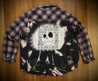 Image 1 of Upcycled “Jack Skellington/Pumpkin King” t-shirt flannel jacket