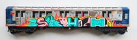 Skyhigh graffiti piece on nyc model subway car