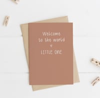 Image 2 of Welcome to the World Little One A6 Greeting Card with Kraft brown envelope