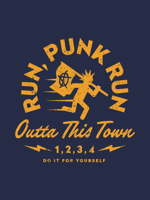 Image of Run, Punk Run T-Shirt  | Navy 🏃‍♂️