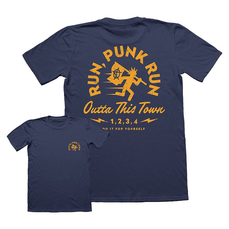 Image of Run, Punk Run T-Shirt  | Navy 🏃‍♂️