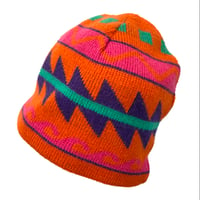 Image 1 of Vintage 80s Patagonia Patterned Beanie Hat - Orange 