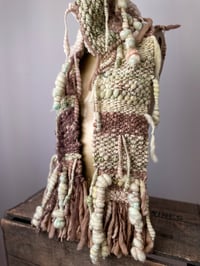 Image 1 of SALE Mint & Brown Woven Scarf