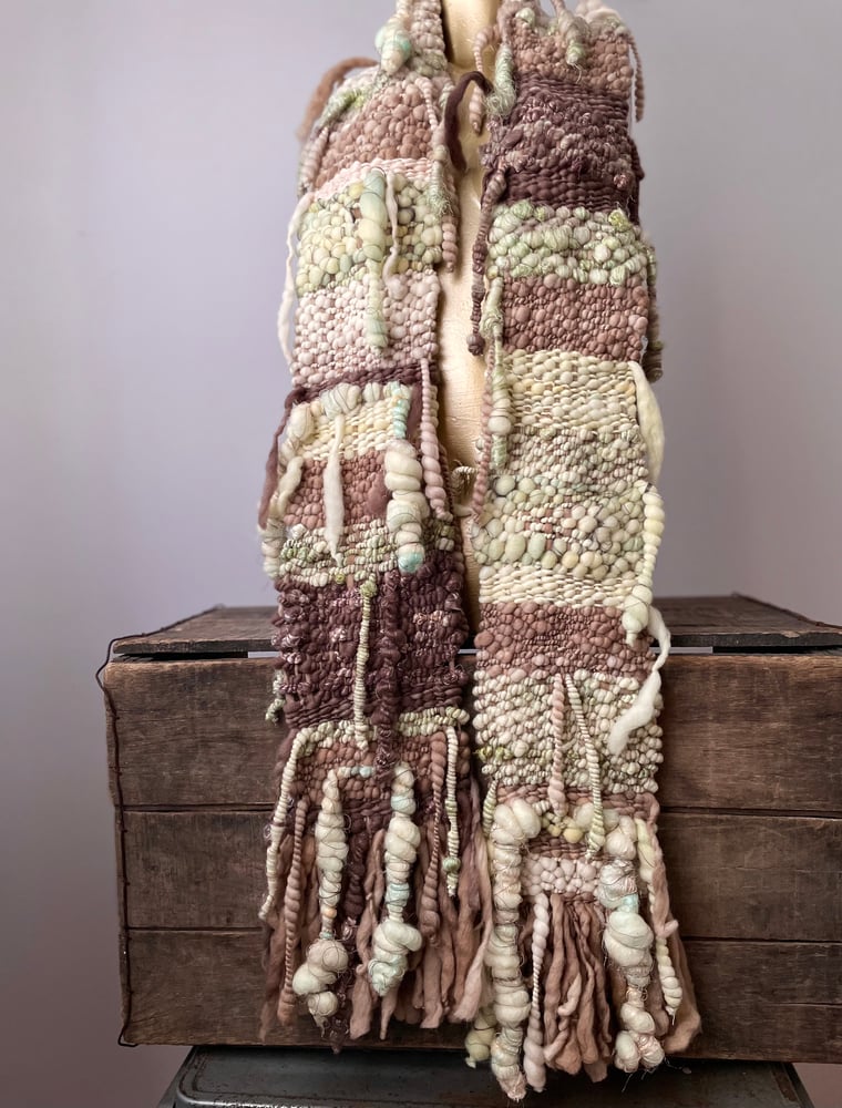 Image of Mint & Brown Woven Scarf