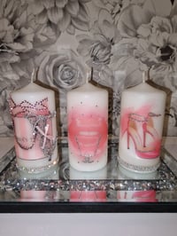 Image 1 of PINK SHOE FASHION CANDLE SET 