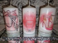 Image 2 of PINK SHOE FASHION CANDLE SET 