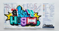 Skyhigh original graffiti art on London tube map.no.2