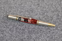 Image 1 of Majestic Squire Pen with Black Lace and red Feathers, #073