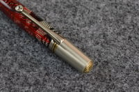 Image 3 of Majestic Squire Pen with Black Lace and red Feathers, #073