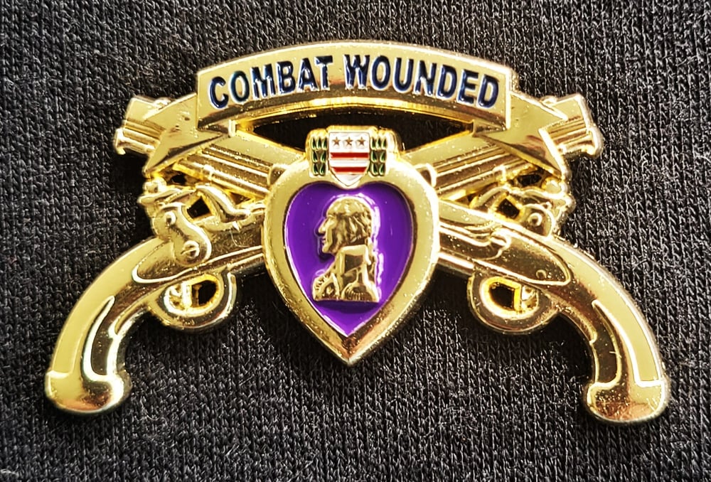 Image of Combat Wounded Military Poloce Pin