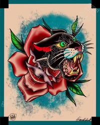Traditional Panther tattoo