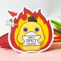 Image 2 of Spicy Disaster Psyduck Vinyl Sticker