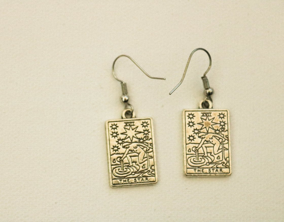 Image of tarot card earrings