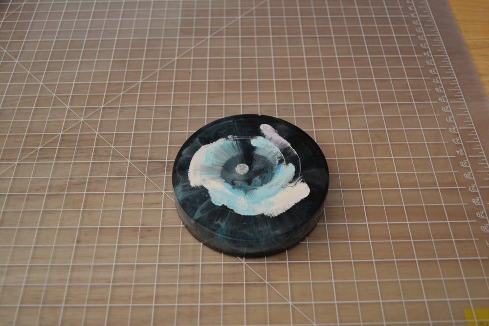 Image of White and Blue Resin Coaster