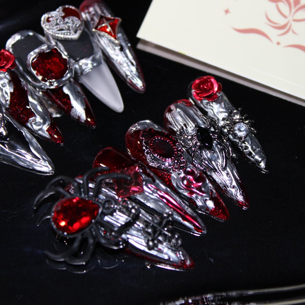 Image of Bloody Spider Gothic Style Press On Nails 
