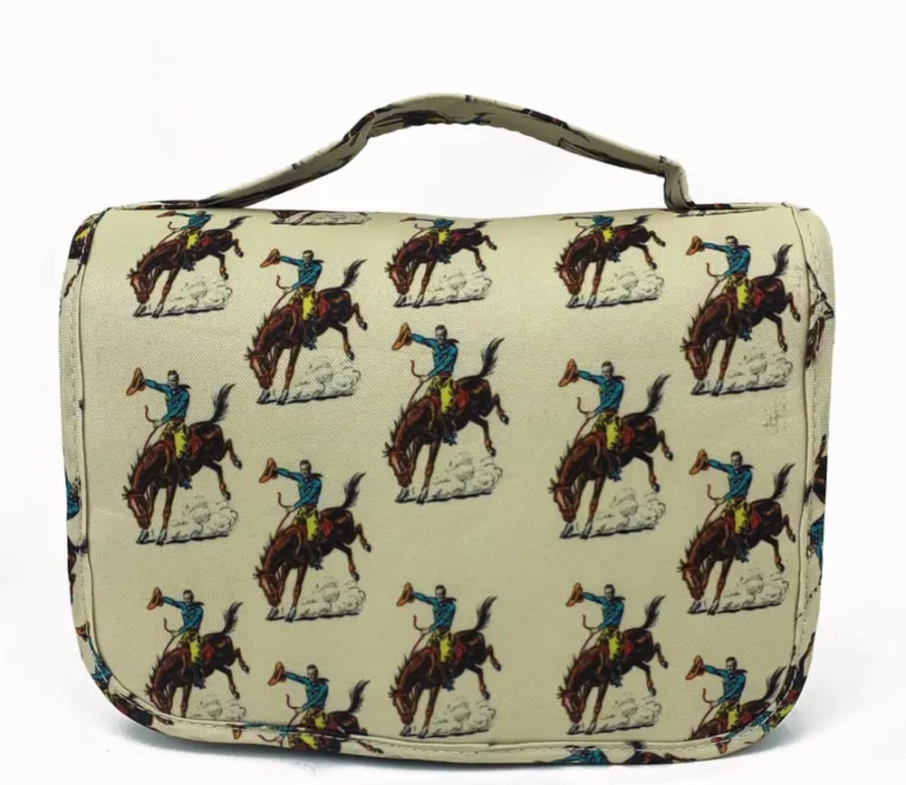 Image of Bucking horse shower bag
