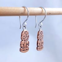 Image 2 of Half Penny Tiki Earrings 