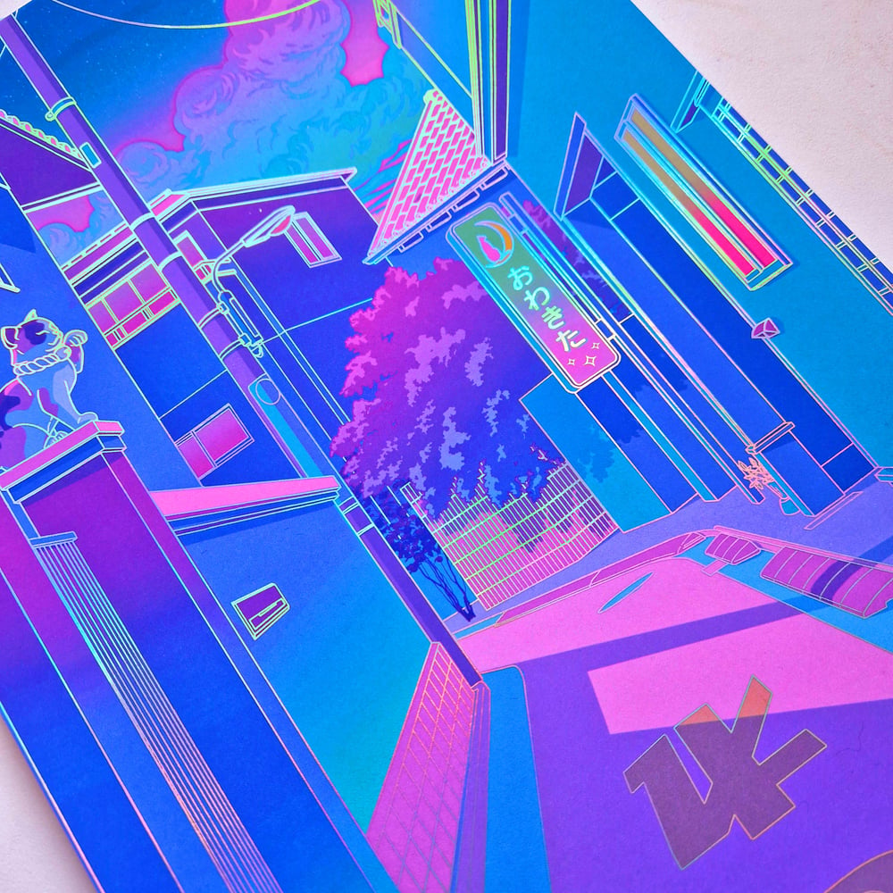 Image of NekoDori - A4 HOLOGRAPHIC PRINT