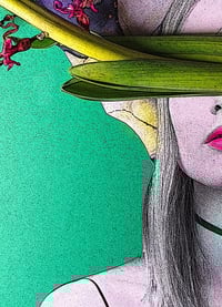 Image 2 of HYACINTH - Female Portrait with botanical element print