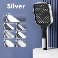 Aqua Zen Silver Shower Head | Modern 7-Mode High Pressure
