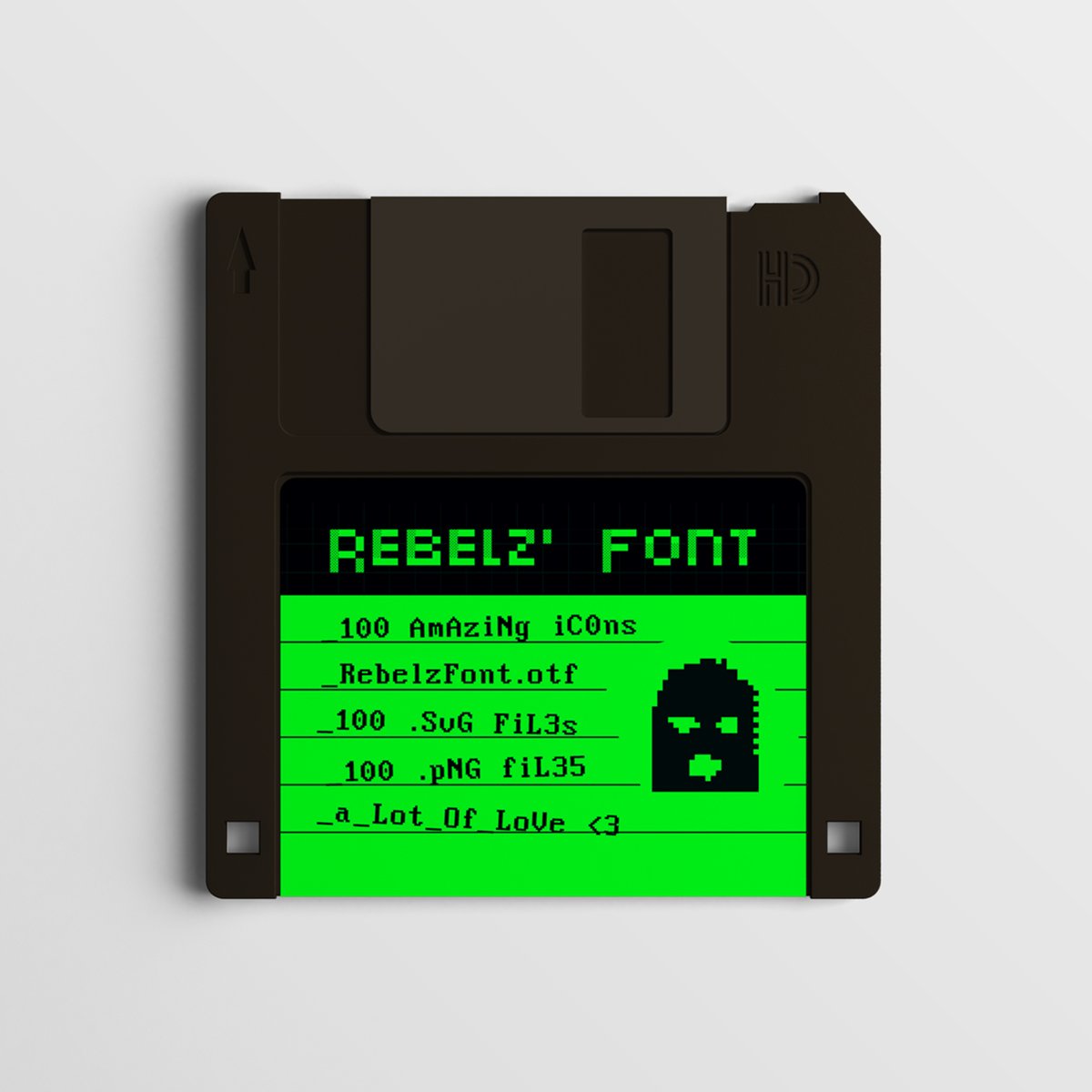 Image of Typo 100 pictos RebelZ sur disquette