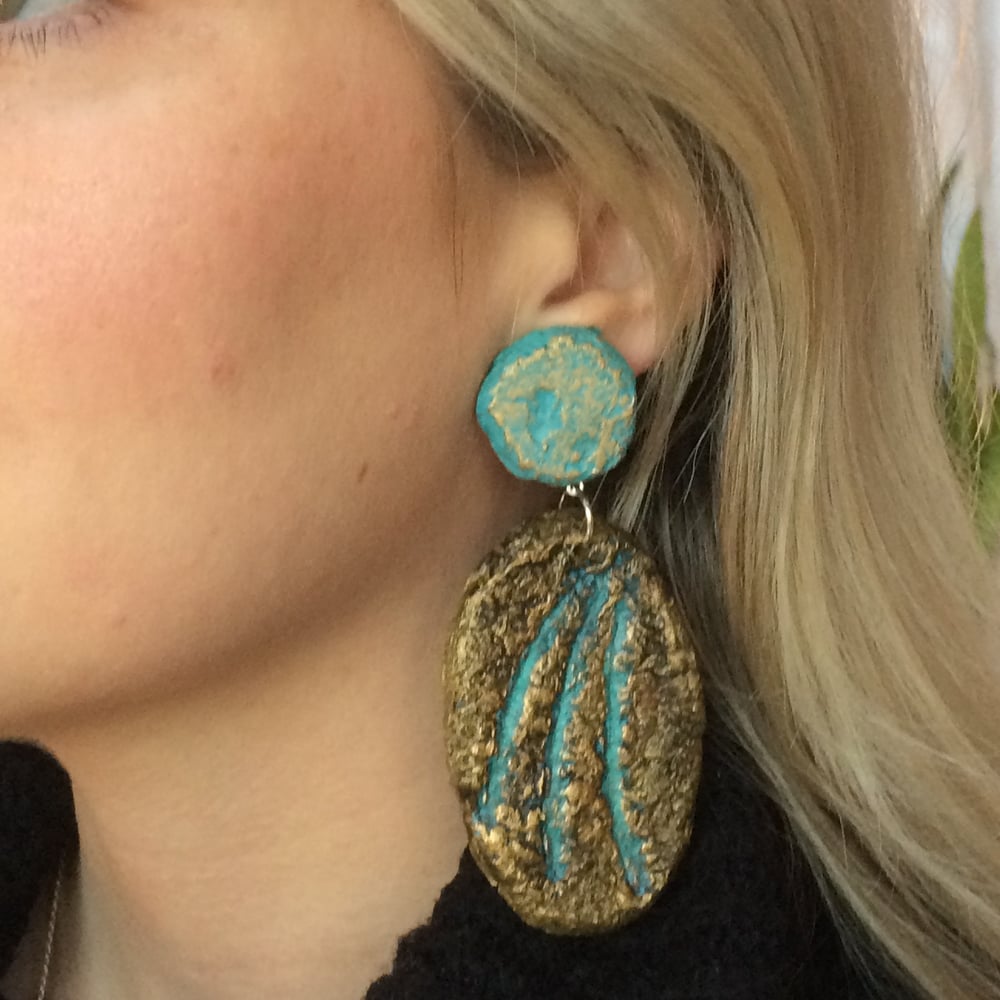 Image of Paper Mache Clip on Earrings