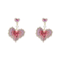 Image 1 of Luxury Heart Shaped Diamond Earrings 