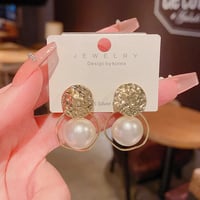 Image 3 of Gold and Pearl Earrings 