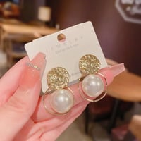 Image 4 of Gold and Pearl Earrings 