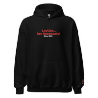 Image 4 of LayUps...Are Necessary Red/White Unisex Hoodie copy