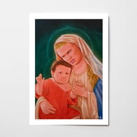 Dagestan baby and Norwegian mother signed print