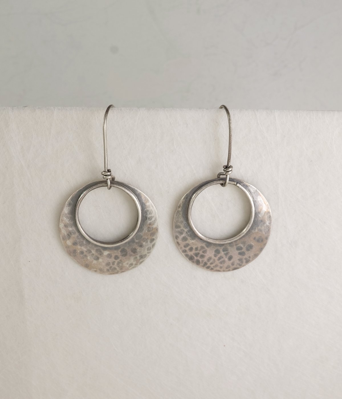 Image of Sterling Cut-out Hammered Earrings