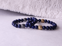 Image 2 of Beautiful  Lapis Lazuli Gemstone Bracelet/Men/Women Bracelet/Stretch Bracelet