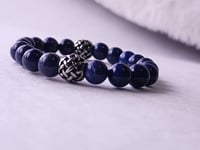Image 3 of Beautiful  Lapis Lazuli Gemstone Bracelet/Men/Women Bracelet/Stretch Bracelet