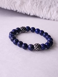 Image 4 of Beautiful  Lapis Lazuli Gemstone Bracelet/Men/Women Bracelet/Stretch Bracelet