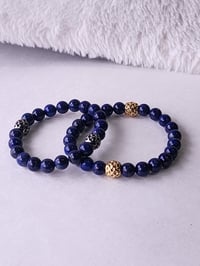 Image 5 of Beautiful  Lapis Lazuli Gemstone Bracelet/Men/Women Bracelet/Stretch Bracelet