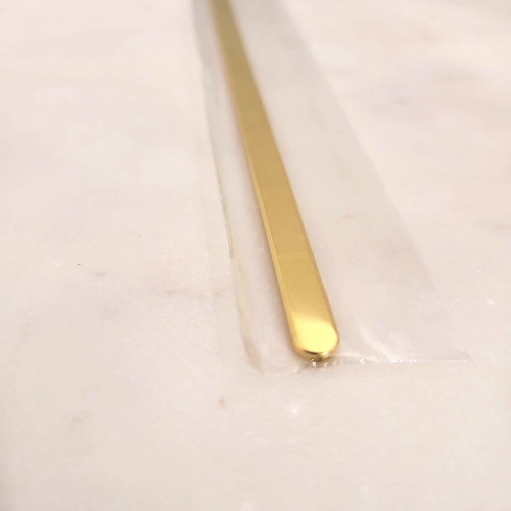 Image of Yellow Gold Color Flat Bracelet Blanks for Laser Engraving -5 Pack Stainless Steel 6mm wide