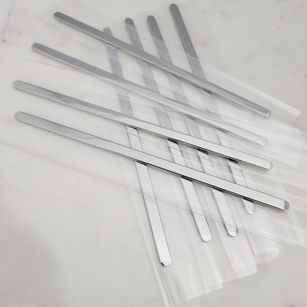 Image of Flat Bracelet Blanks for Laser Engraving -5 Pack Stainless Steel Metal Blanks 6mm wide