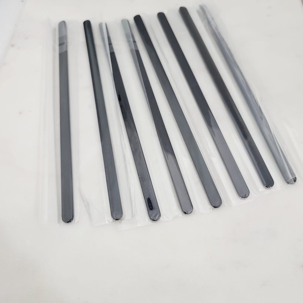 Image of Black Color Flat Bracelet Blanks for Laser Engraving -5 Pack Black Stainless Steel 6mm wide