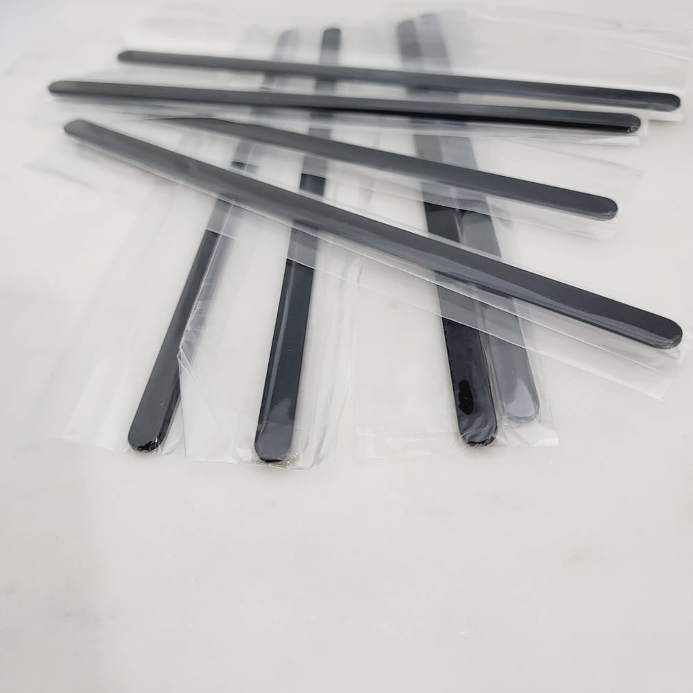 Image of Black Color Flat Bracelet Blanks for Laser Engraving -5 Pack Black Stainless Steel 6mm wide