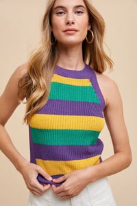 Image 1 of Mardi Gras Knitted Tank 
