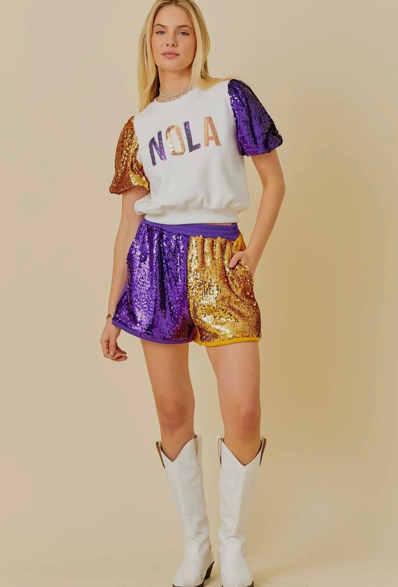 Gold sequin shorts sales h