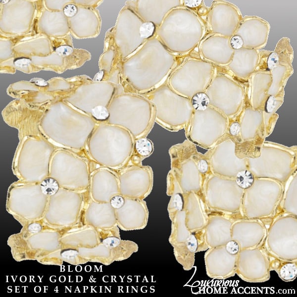 Image of BLOOM Ivory and Gold Napkin Rings