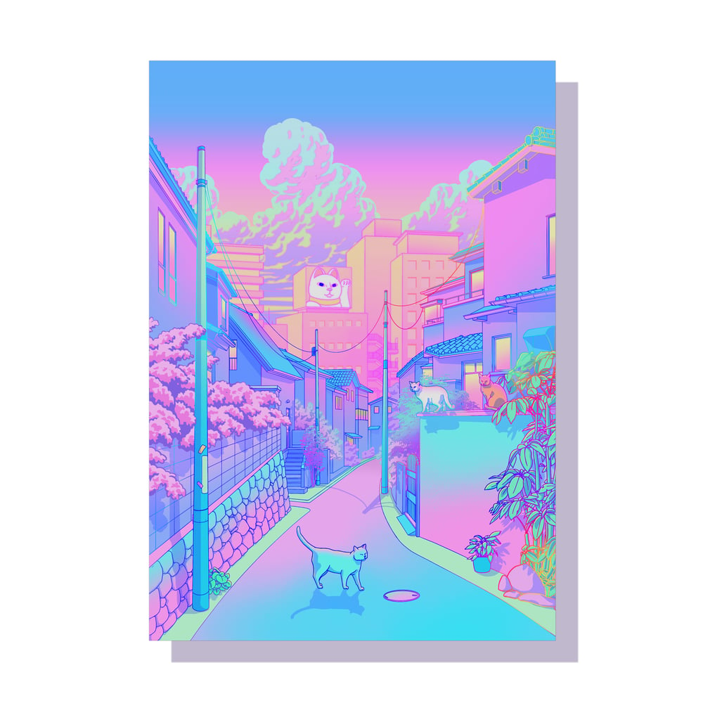 Image of NEKO CITY Holographic Print