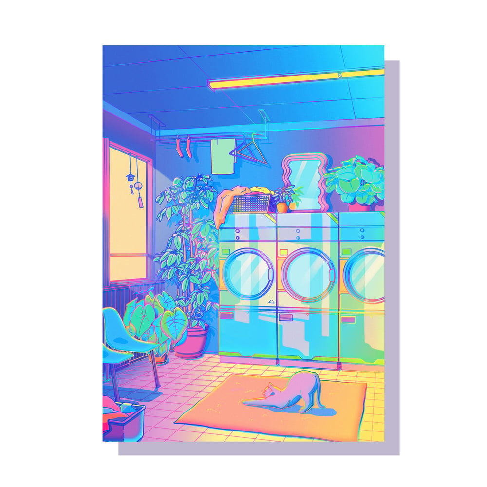 Image of Laundry Blues A4 HOLOGRAPHIC Print