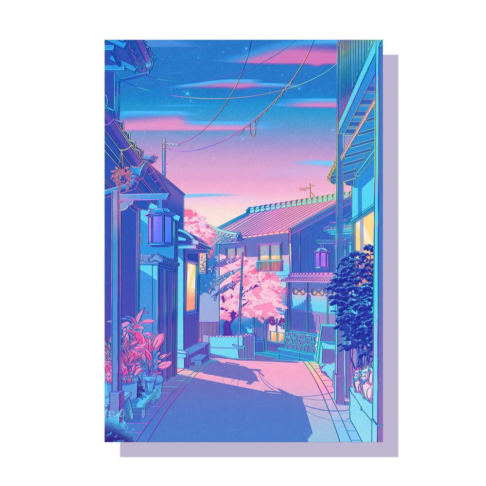 Image of Hanami Street A4 HOLOGRAPHIC PRINT