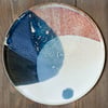 SAND - white stoneware plate red & blue 26cm - 02