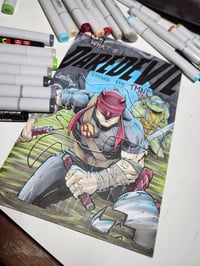 Image of What if daredevil joined the tmnt sketch cover. Original art 